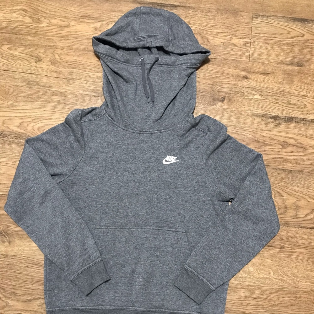 Nike Women Cowl Turtle Neck Heather Gray pullover hoodie Women’s Size S